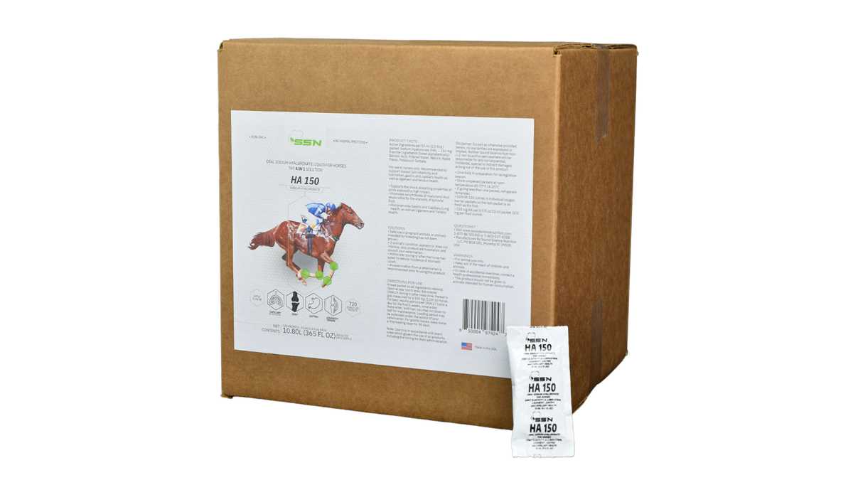 SSN HA-150 bulk box of 720 packets - oral sodium hyaluronate supplement for horses