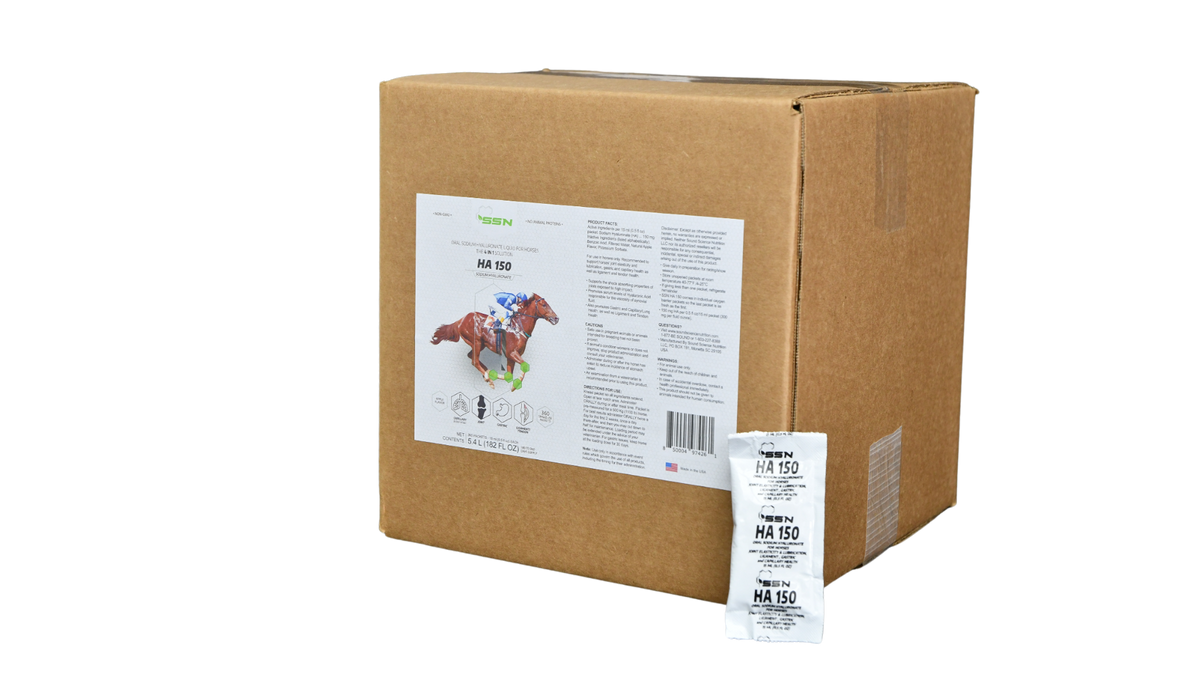 SSN HA-150 bulk box of 360 packets - oral sodium hyaluronate supplement for horses